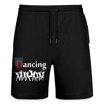 Dancing Dance Music - Stanley/Stella Unisex Bio Joggingshorts Trainer  - Schwarz - Vorne - Nik (191cm) & Marisol (170cm)