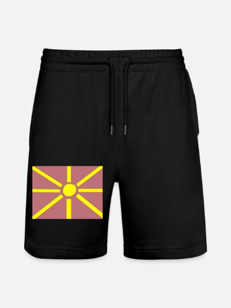 Mazedonien Design - Stanley/Stella Unisex Bio Joggingshorts Trainer  - Schwarz