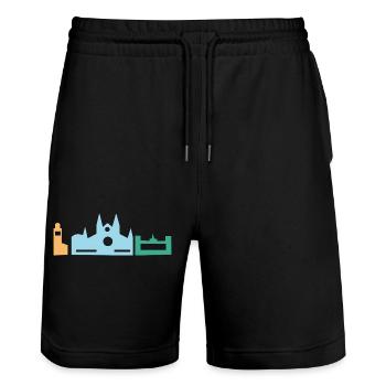 Tourisme Majorque - Short de jogging bio TRAINER Stanley/Stella unisexe - noir - Devant - Nik (191cm) & Marisol (170cm)