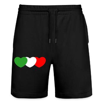 Italie coeur - Short de jogging bio TRAINER Stanley/Stella unisexe - noir - Devant - Nik (191cm) & Marisol (170cm)