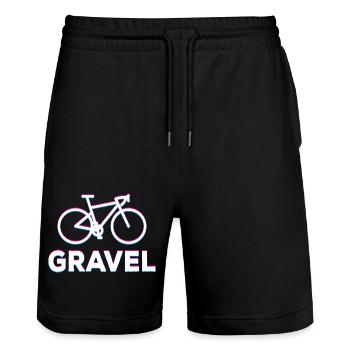Vélo de gravier Glitch Cyclist Bikepacker Bike - Short de jogging bio TRAINER Stanley/Stella unisexe - noir - Devant - Nik (191cm) & Marisol (170cm)