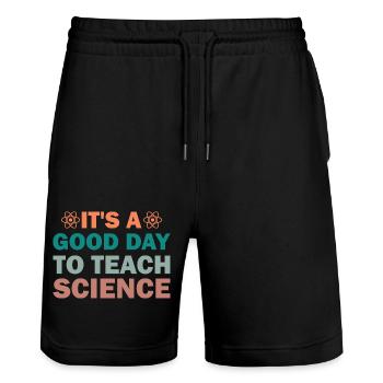 Its A Good Day To Teach Science - Stanley/Stella Unisex Bio Joggingshorts Trainer  - Schwarz - Vorne - Nik (191cm) & Marisol (170cm)