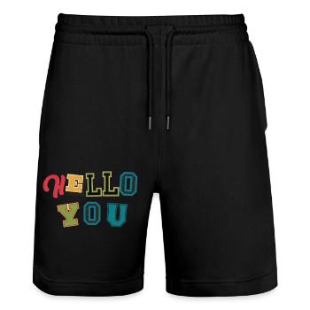 Paroles - Short de jogging bio TRAINER Stanley/Stella unisexe - noir - Devant - Nik (191cm) & Marisol (170cm)