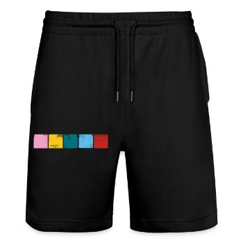 "Stabil" Farben ohne Logo - Stanley/Stella Unisex Bio Joggingshorts Trainer  - Schwarz - Vorne - Nik (191cm) & Marisol (170cm)