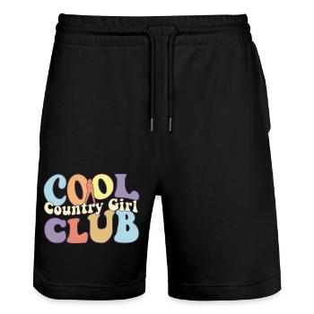 Cool Country Girls Club Howdy Rodeo Southern - Stanley/Stella Trainer Unisex Organic Jogging Shorts - black - Front - Nik (191cm) & Marisol (170cm)