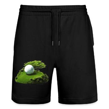 l’île Gulf - Short de jogging bio TRAINER Stanley/Stella unisexe - noir - Devant - Nik (191cm) & Marisol (170cm)