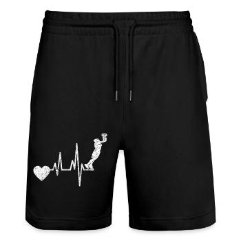 Basketball Player Basketball Basketball Team - Stanley/Stella Trainer Unisex Organic Jogging Shorts - black - Front - Nik (191cm) & Marisol (170cm)