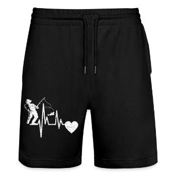 Fishing Fishing Fishing Fishing Fishing Hook - Stanley/Stella Trainer Unisex Organic Jogging Shorts - black - Front - Nik (191cm) & Marisol (170cm)