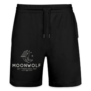 Loup de Lune - Short de jogging bio TRAINER Stanley/Stella unisexe - noir - Devant - Nik (191cm) & Marisol (170cm)