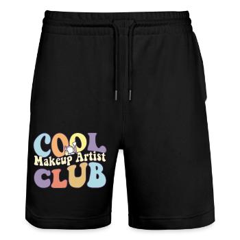 Cool Makeup Artist Club Cosmetologist Squad - Stanley/Stella Trainer Unisex Organic Jogging Shorts - black - Front - Nik (191cm) & Marisol (170cm)