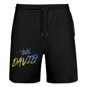 David - Stanley/Stella Unisex Bio Joggingshorts Trainer  - Schwarz - Vorne - Nik (191cm) & Marisol (170cm)