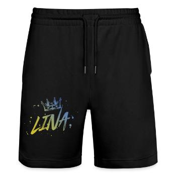 Lina - Short de jogging bio TRAINER Stanley/Stella unisexe - noir - Devant - Nik (191cm) & Marisol (170cm)