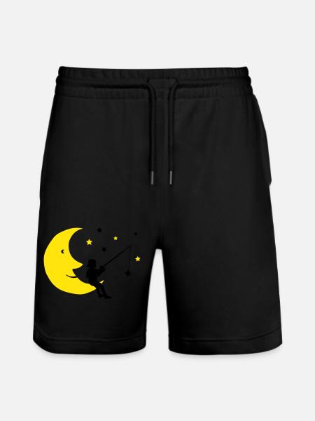 kind angelt sterne - Stanley/Stella Unisex Bio Joggingshorts Trainer  - Schwarz