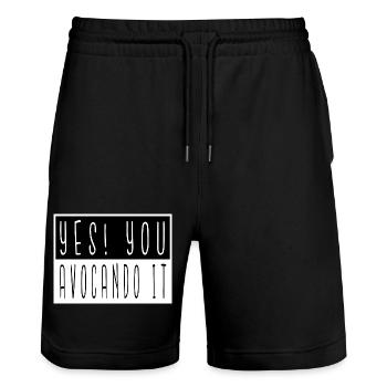 birthday vegetable animal rights awesome jokes - Stanley/Stella Unisex Bio Joggingshorts Trainer  - Schwarz - Vorne - Nik (191cm) & Marisol (170cm)
