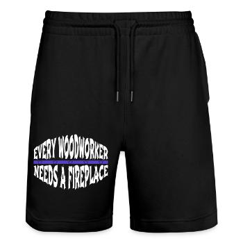 carpenter hoodies and sweatshirts geek - Stanley/Stella Unisex Bio Joggingshorts Trainer  - Schwarz - Vorne - Nik (191cm) & Marisol (170cm)