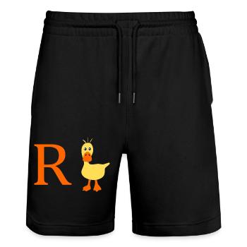 Rente Ente - Stanley/Stella Unisex Bio Joggingshorts Trainer  - Schwarz - Vorne - Nik (191cm) & Marisol (170cm)