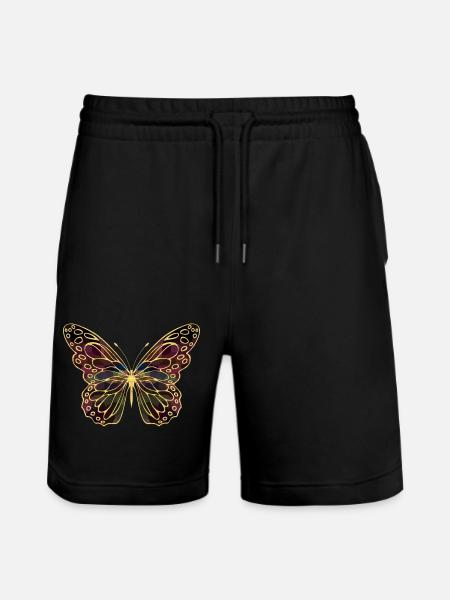 Schmetterling - Stanley/Stella Unisex Bio Joggingshorts Trainer - Schwarz