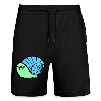 Escargot Cool - Short de jogging bio TRAINER Stanley/Stella unisexe - noir - Devant - Nik (191cm) & Marisol (170cm)