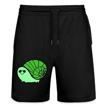 Escargot Cool - Short de jogging bio TRAINER Stanley/Stella unisexe - noir - Devant - Nik (191cm) & Marisol (170cm)