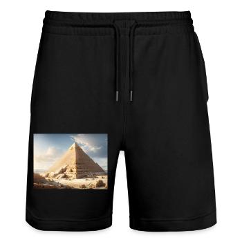 Pyramides d’Égypte - Short de jogging bio TRAINER Stanley/Stella unisexe - noir - Devant - Nik (191cm) & Marisol (170cm)