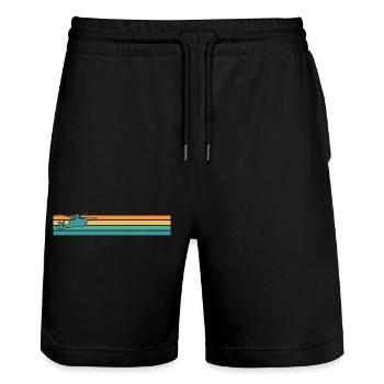 Helikopter Geschenk Retro Vintage - Stanley/Stella Unisex Bio Joggingshorts Trainer  - Schwarz - Vorne - Nik (191cm) & Marisol (170cm)