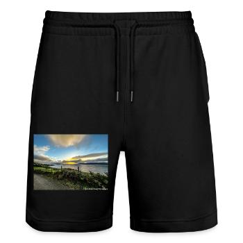 An Irish Sunset - Stanley/Stella Trainer Unisex Organic Jogging Shorts - black - Front - Nik (191cm) & Marisol (170cm)