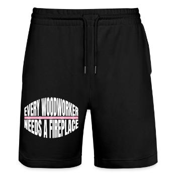 Geek Funny Carpenter Quotes - Stanley/Stella Trainer Unisex Organic Jogging Shorts - black - Front - Nik (191cm) & Marisol (170cm)