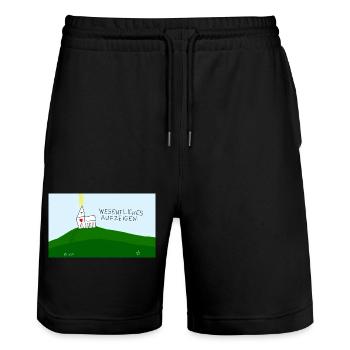Wesentliches aufzeigen. - Stanley/Stella Unisex Bio Joggingshorts Trainer  - Schwarz - Vorne - Nik (191cm) & Marisol (170cm)