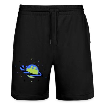 planet 02 - Stanley/Stella Unisex Bio Joggingshorts Trainer  - Schwarz - Vorne - Nik (191cm) & Marisol (170cm)
