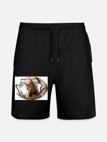 Eichhörnchen, Isibat - Stanley/Stella Unisex Bio Joggingshorts Trainer  - Schwarz