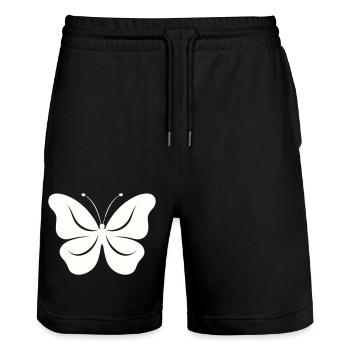 Le papillon simple - Short de jogging bio TRAINER Stanley/Stella unisexe - noir - Devant - Nik (191cm) & Marisol (170cm)