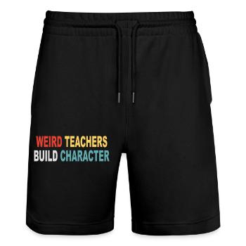 Schule Lehrer Spruch Sprüche Geschenk Retro - Stanley/Stella Unisex Bio Joggingshorts Trainer  - Schwarz - Vorne - Nik (191cm) & Marisol (170cm)