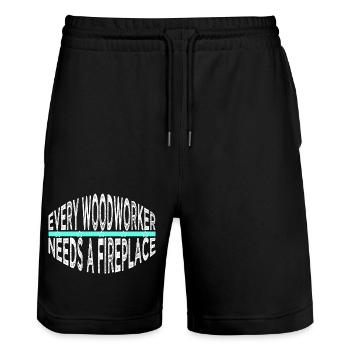 arboriculture carpenter saw present idea - Stanley/Stella Unisex Bio Joggingshorts Trainer  - Schwarz - Vorne - Nik (191cm) & Marisol (170cm)