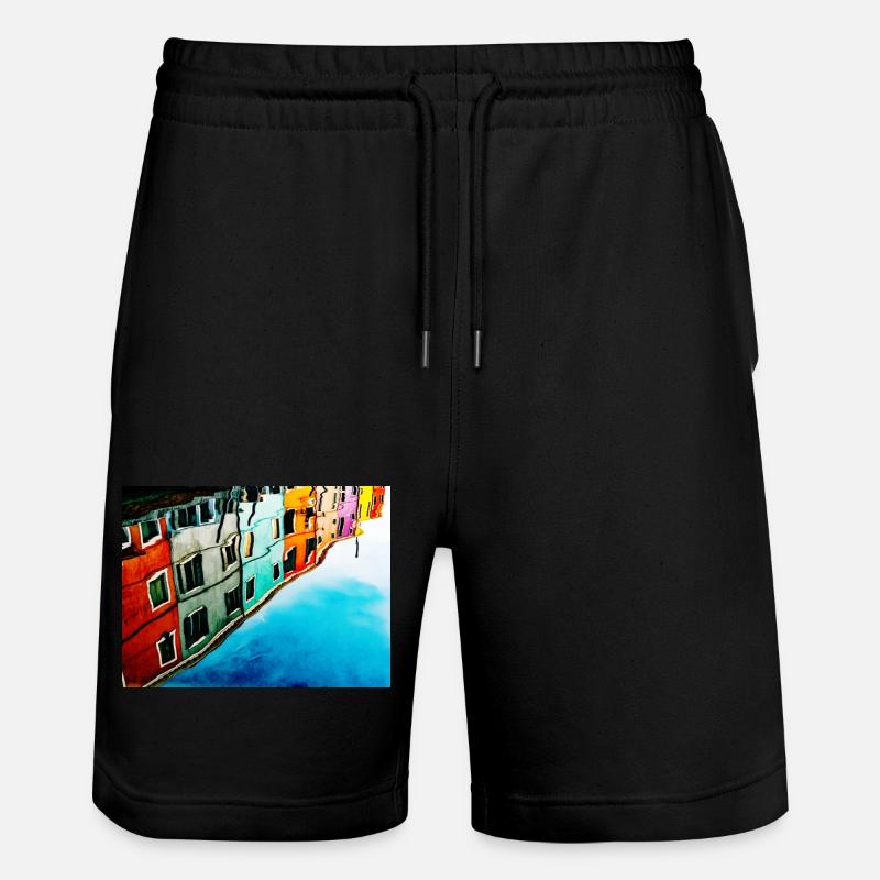 Buntes Burano (Venedig) - Stanley/Stella Unisex Bio Joggingshorts Trainer  - Schwarz