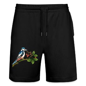 Oiseau coloré - Short de jogging bio TRAINER Stanley/Stella unisexe - noir - Devant - Nik (191cm) & Marisol (170cm)