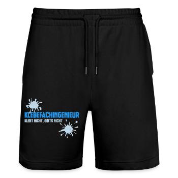 Klebefachingenieur - Prozessingenieur - Kleber - Stanley/Stella Unisex Bio Joggingshorts Trainer  - Schwarz - Vorne - Nik (191cm) & Marisol (170cm)