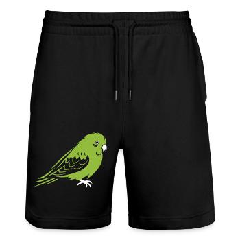 Niedlicher kleiner Wellensittich - Stanley/Stella Unisex Bio Joggingshorts Trainer  - Schwarz - Vorne - Nik (191cm) & Marisol (170cm)