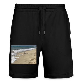 Run Bird run - Stanley/Stella Unisex Bio Joggingshorts Trainer  - Schwarz - Vorne - Nik (191cm) & Marisol (170cm)