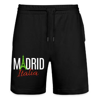 Egal ob Madrid oder Paris, Hauptsache Italien - Stanley/Stella Unisex Bio Joggingshorts Trainer  - Schwarz - Vorne - Nik (191cm) & Marisol (170cm)