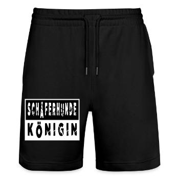geschenk schäferhund spruch hund welpe tier humor - Stanley/Stella Unisex Bio Joggingshorts Trainer  - Schwarz - Vorne - Nik (191cm) & Marisol (170cm)