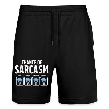 Drôle De Chance De Sarcasme Prévisions Météo Sarcastique - Short de jogging bio TRAINER Stanley/Stella unisexe - noir - Devant - Nik (191cm) & Marisol (170cm)