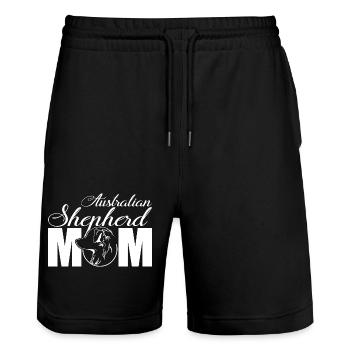 Australian Shepherd Profil Mom Hunde Hund Wilsigns - Stanley/Stella Unisex Bio Joggingshorts Trainer  - Schwarz - Vorne - Nik (191cm) & Marisol (170cm)