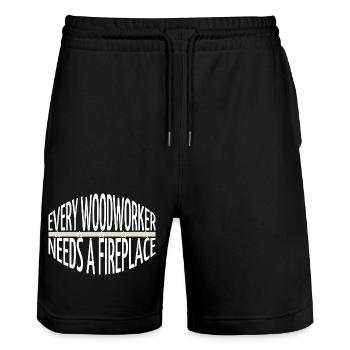 Chop bois bûcheron citation charpentier sexy T-shirts - Short de jogging bio TRAINER Stanley/Stella unisexe - noir - Devant - Nik (191cm) & Marisol (170cm)