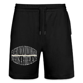 blogger woodcutter carpenter saw funny carpenter - Stanley/Stella Trainer Unisex Organic Jogging Shorts - black - Front - Nik (191cm) & Marisol (170cm)