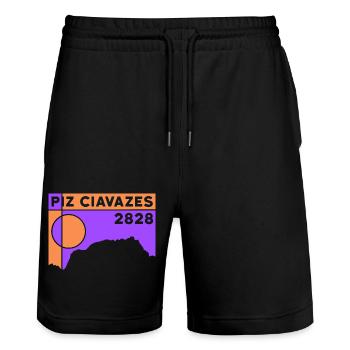 Piz Ciavazes Dolomiten Klettern Sella Andenken - Stanley/Stella Unisex Bio Joggingshorts Trainer  - Schwarz - Vorne - Nik (191cm) & Marisol (170cm)