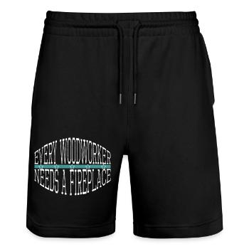 lets play carpenter tshirts chop wood - Stanley/Stella Unisex Bio Joggingshorts Trainer  - Schwarz - Vorne - Nik (191cm) & Marisol (170cm)
