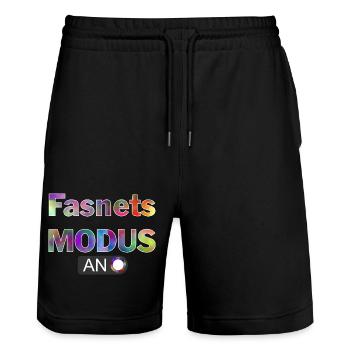 Fasnetsmodus - Short de jogging bio TRAINER Stanley/Stella unisexe - noir - Devant - Nik (191cm) & Marisol (170cm)