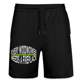 Bday Gift Sayings Carpenter Quotes Tshirts - Stanley/Stella Trainer Unisex Organic Jogging Shorts - black - Front - Nik (191cm) & Marisol (170cm)