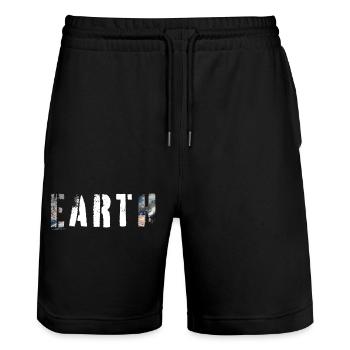 ERDKUNST - Stanley/Stella Unisex Bio Joggingshorts Trainer  - Schwarz - Vorne - Nik (191cm) & Marisol (170cm)
