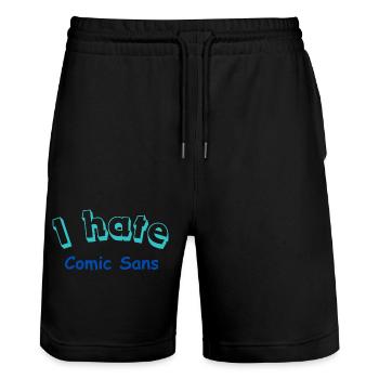 I hate Comic Sans - Stanley/Stella Unisex Bio Joggingshorts Trainer  - Schwarz - Vorne - Nik (191cm) & Marisol (170cm)